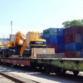 Контейнерный терминал - подготовка техники к отправке по железной дороге